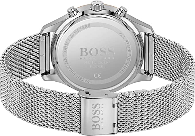  Shop Authentic Hugo Boss Associate Black Dial Silver Mesh Bracelet Watch for Men - 1513805 - Luxxuri