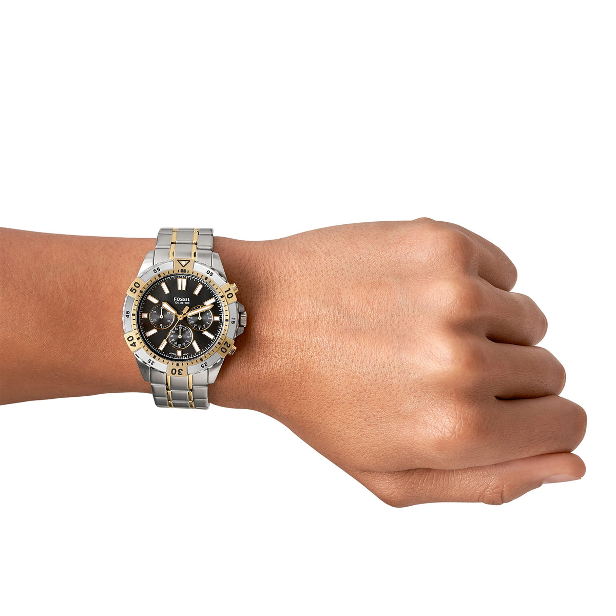  Shop Authentic Fossil Garrett Analog Black Dial Two Tone Steel Strap Watch for Men - FS5771 - Luxxuri