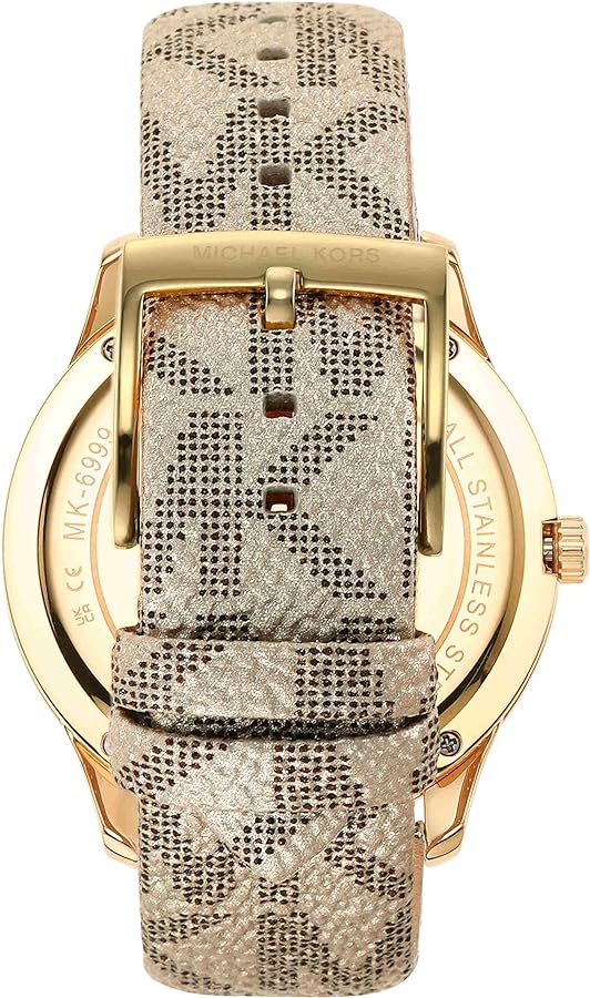  Shop Authentic Michael Kors Runway Three Hand Quartz Gold Dial Brown Leather Strap Watch For Women - MK6999 - Luxxuri