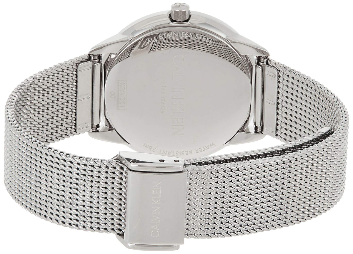  Shop Authentic Calvin Klein Minimal White Dial Silver Mesh Bracelet Watch for Women - K3M2212Y - Luxxuri