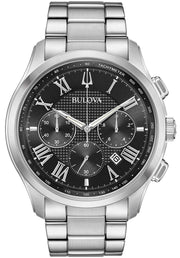  Shop Authentic Bulova Classic Collection Black Dial Silver Steel Strap Watch for Men - 96K107 - Luxxuri