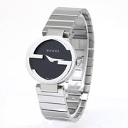  Shop Authentic Gucci Interlocking G Quartz Black Dial Black Steel Strap Watch For Women - YA133502 - Luxxuri