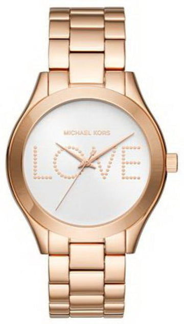  Shop Authentic Michael Kors Slim Runway White Dial Rose Gold Steel Strap Watch For Women - MK3804 - Luxxuri