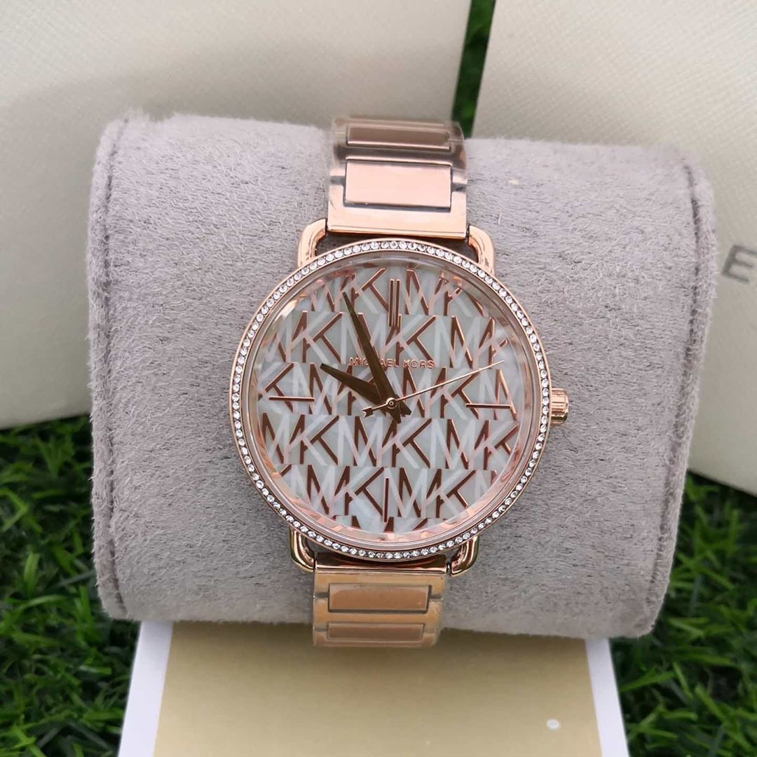  Shop Authentic Michael Kors Portia Quartz Silver Dial Rose Gold Steel Strap Watch For Women - MK3887 - Luxxuri