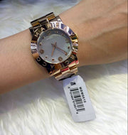  Shop Authentic Marc Jacobs Amy Mother of Pearl Black Dial Rose Gold Steel Strap Watch for Women - MBM8610 - Luxxuri