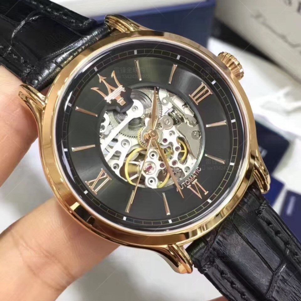  Shop Authentic Maserati Epoca Automatic Skeleton Mechanical Black Watch For Men - R8821118001 - Luxxuri