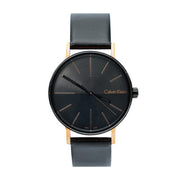  Shop Authentic Calvin Klein Boost Black Dial Black Leather Strap Watch for Men - K7Y21TCZ - Luxxuri