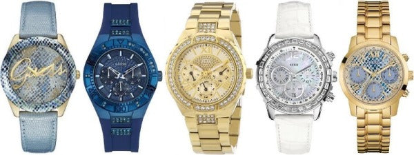  Shop Authentic Guess Mini Sunrise Quartz Blue Dial Gold Steel Strap Watch For Women - W0448L6 - Luxxuri