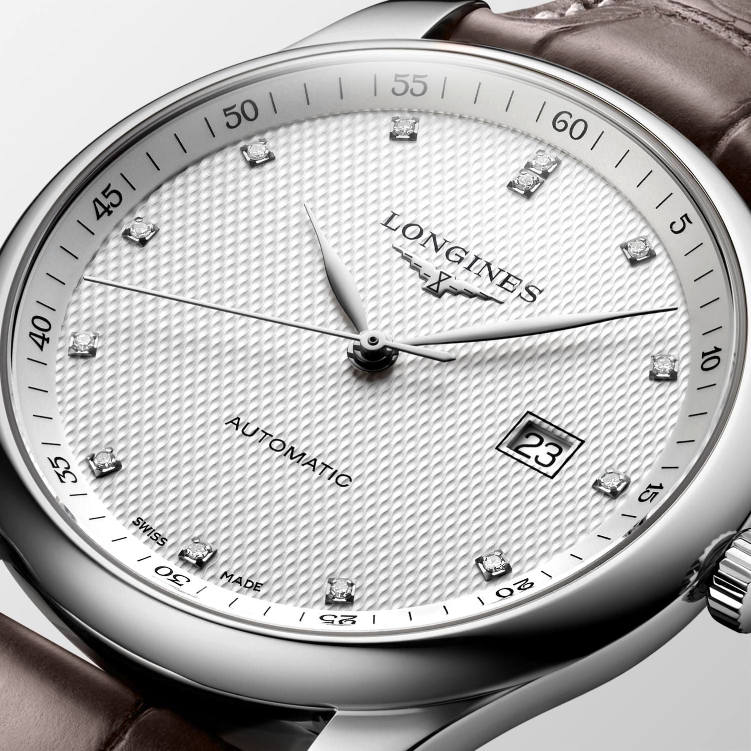  Shop Authentic Longines Master Collection Automatic 40mm White Dial Brown Leather Strap Watch for Men - L2.793.4.77.3 - Luxxuri