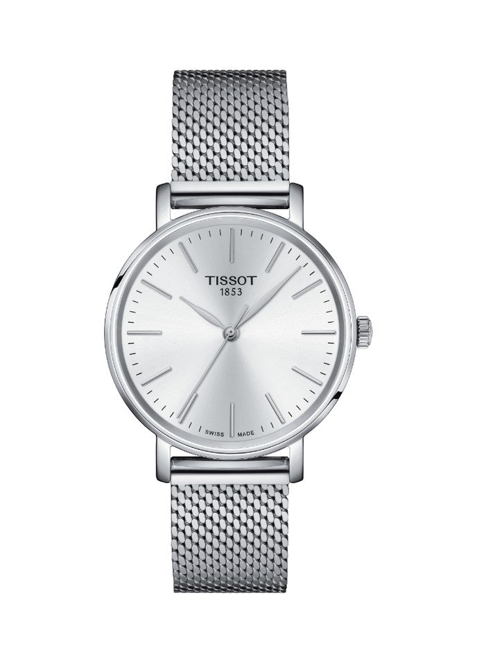  Shop Authentic Tissot Everytime Lady Silver Dial Silver Mesh Bracelet Watch for Women - T143.210.11.011.00 - Luxxuri