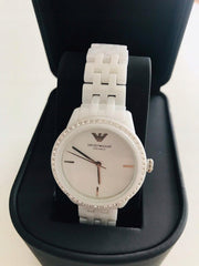 Shop Authentic Emporio Armani Ceramic White Dial White Ceramic Bracelet Watch For Women - AR1477 - Luxxuri