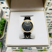  Shop Authentic Versace V-Twist Black Dial Black Leather Strap Watch for Women - VELS00619 - Luxxuri