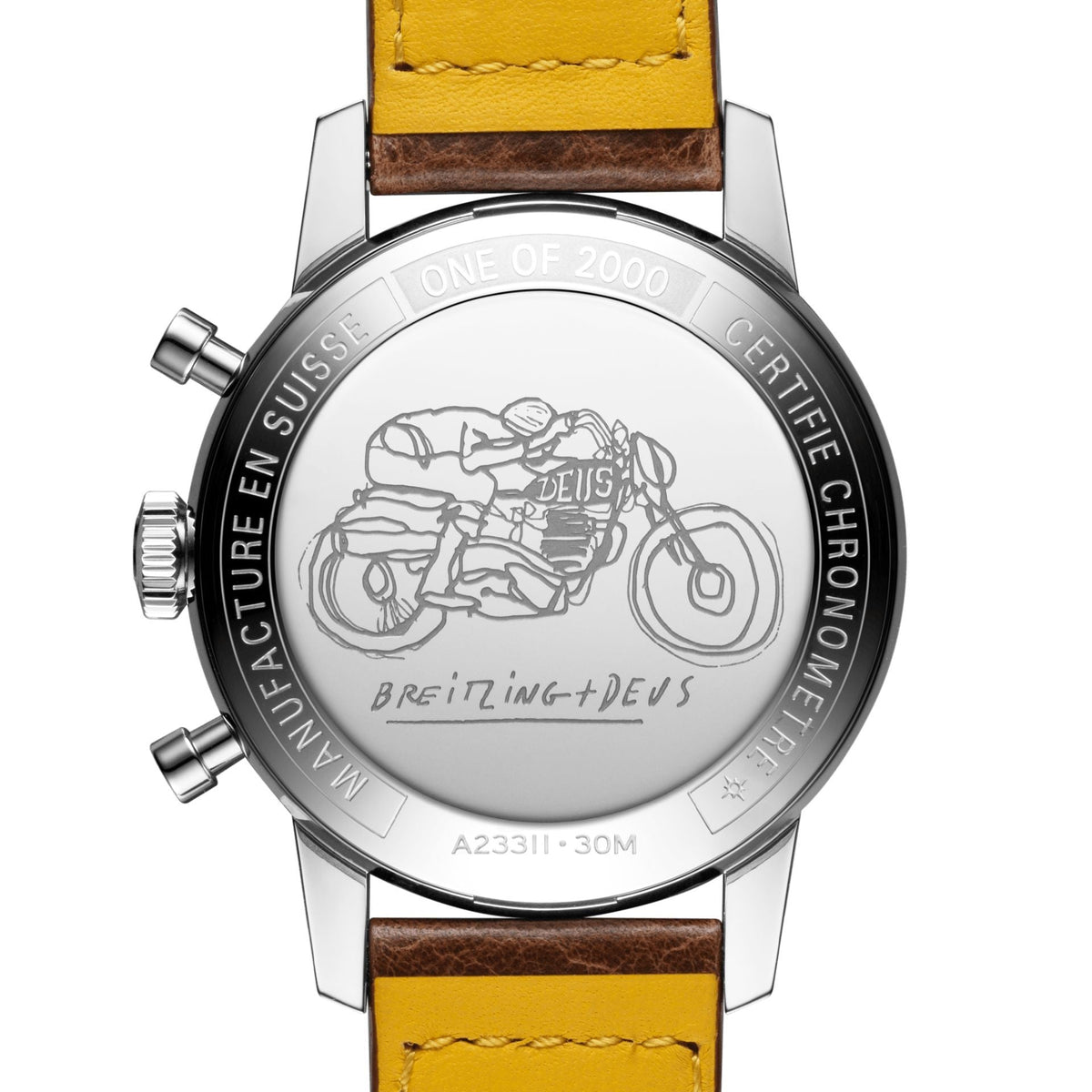  Shop Authentic Breitling Top Time Deus Limited Edition White Dial Brown Leather Strap Watch for Men - A233112A1A1X1 - Luxxuri