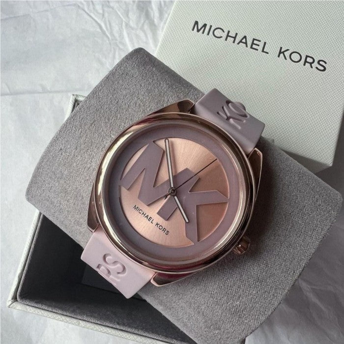  Shop Authentic Michael Kors Janelle Three Hand Grey Dial Grey Rubber Strap Watch For Women - MK7314 - Luxxuri