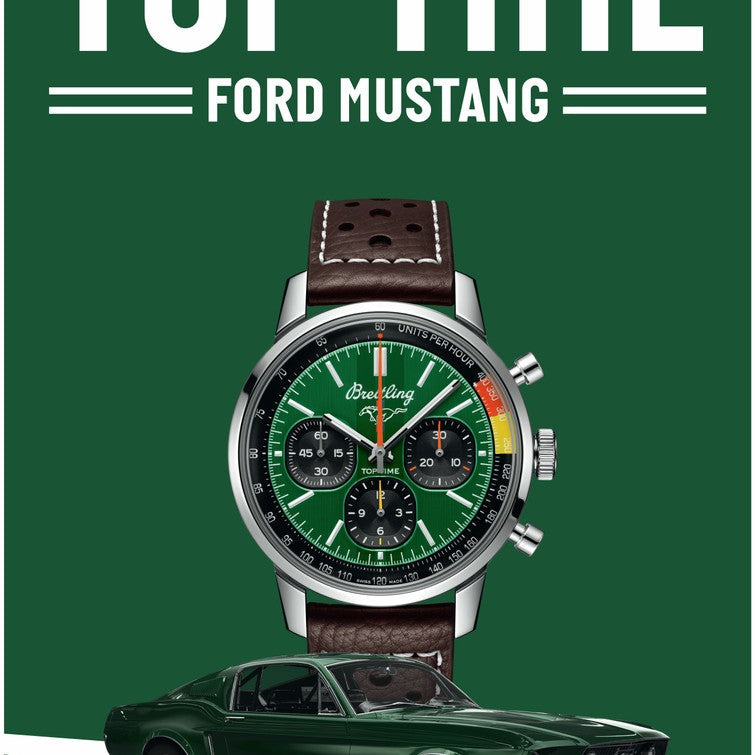  Shop Authentic Breitling Top Time B01 Ford Mustang Green Dial Brown Leather Strap Watch for Men - AB01762A1L1X1 - Luxxuri