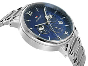  Shop Authentic Tommy Hilfiger Evan Chronograph Blue Dial Silver Steel Strap Watch For Men - 1710409 - Luxxuri