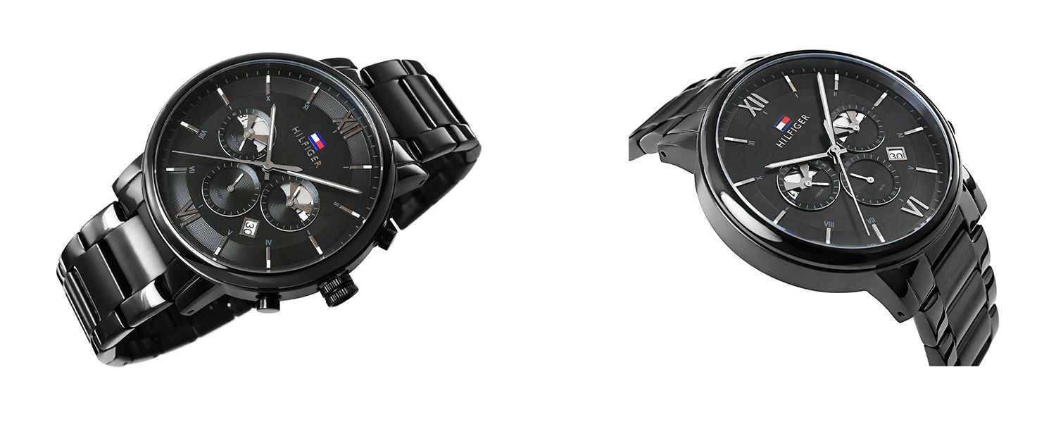  Shop Authentic Tommy Hilfiger Evan Chronograph Quartz Black Dial Black Steel Strap Watch For Men - 1710410 - Luxxuri