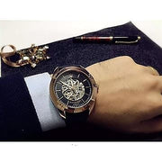  Shop Authentic Maserati Traguardo Automatic Black Skeleton Dial Black Leather Strap Watch For Men - R8821112001 - Luxxuri