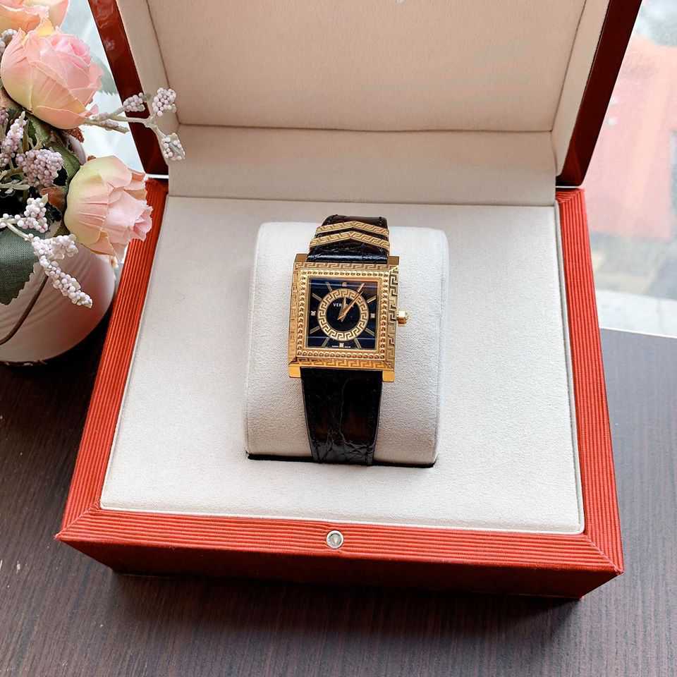  Shop Authentic Versace VD-25 Diamonds Black Dial Black Leather Strap Watch for Women - VQF020015 - Luxxuri