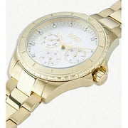  Shop Authentic Hugo Boss Premiere White Dial Gold Steel Strap Watch for Women - 1502445 - Luxxuri