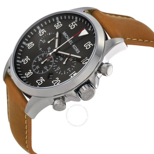  Shop Authentic Michael Kors Gage Chronograph Quartz Black Dial Brown Leather Strap Watch For Men - MK8333 - Luxxuri