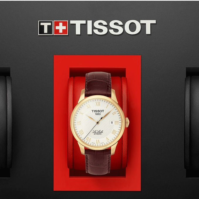  Shop Authentic Tissot Le Locle Automatic Gold Dial Brown Leather Strap Watch For Men - T41.5.413.73 - Luxxuri