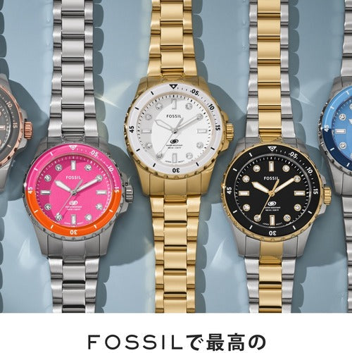  Shop Authentic Fossil Blue Dive Three Hand White Dial Gold Steel Strap Watch For Women - ES5350 - Luxxuri