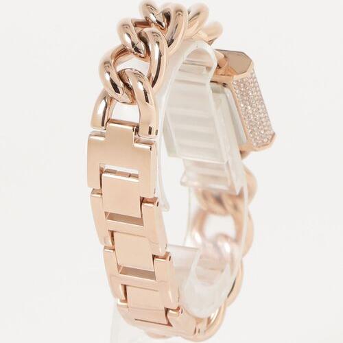  Shop Authentic Michael Kors Chain Lock Three-Hand Rose Gold Dial Rose Gold Steel Strap Watch for Women - MK4827 - Luxxuri
