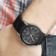  Shop Authentic Michael Kors Runway Black Dial Black Rubber Strap Watch for Men - MK8107 - Luxxuri