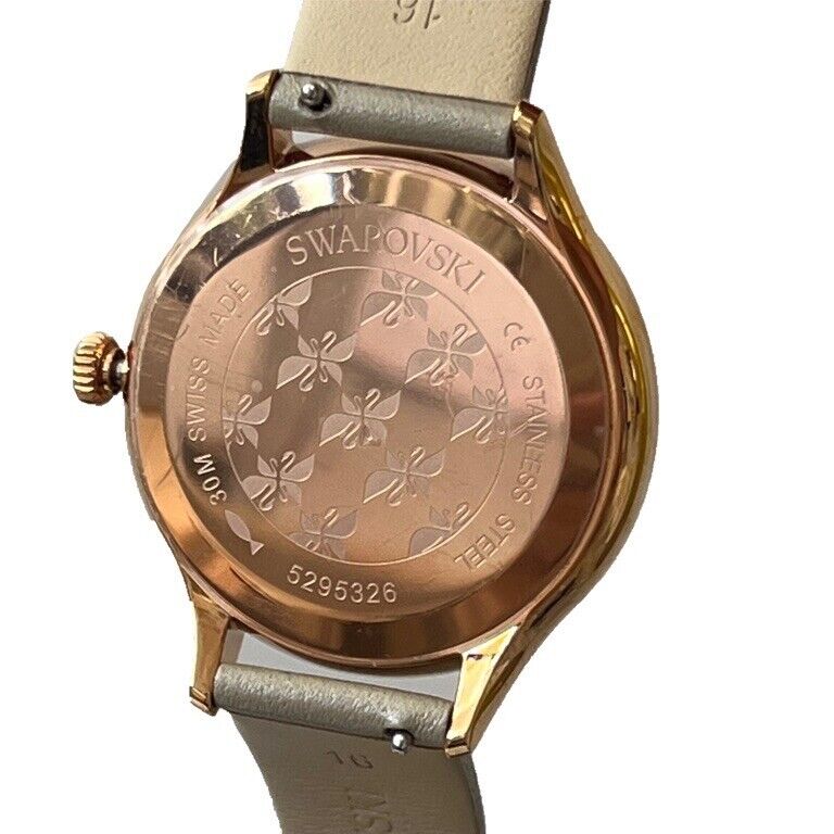  Shop Authentic Swarovski Octea Nova Grey Dial Grey Leather Strap Watch for Women - 5295326 - Luxxuri