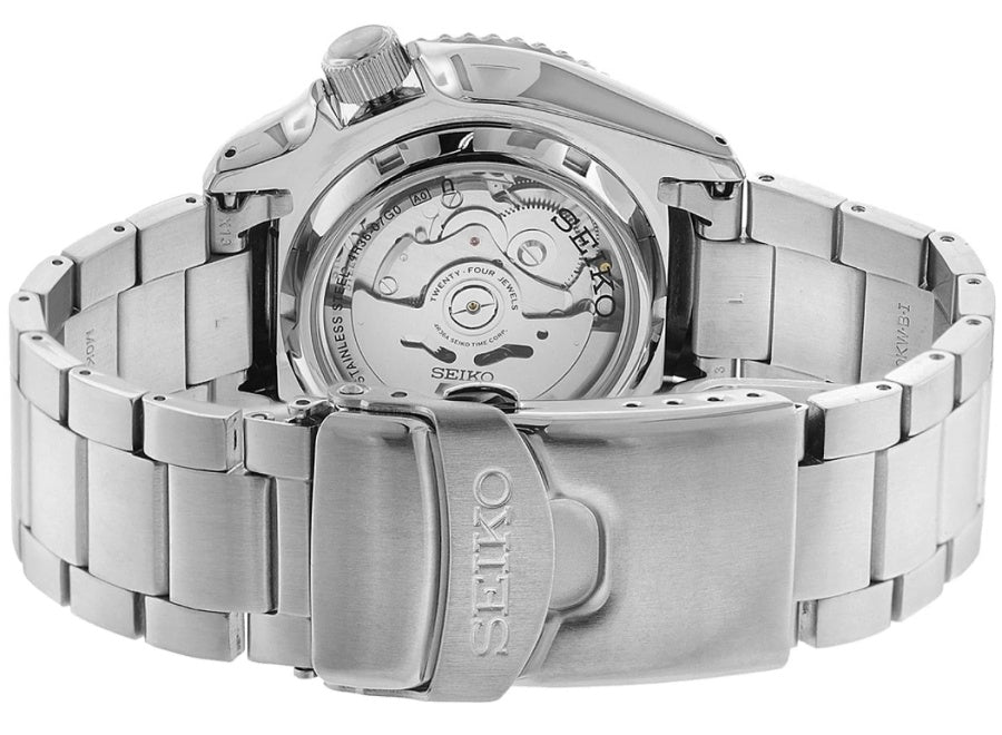  Shop Authentic Seiko 5 Sports Automatic Day Date Black Dial Silver Steel Strap Watch for Men - SRPD55K1 - Luxxuri