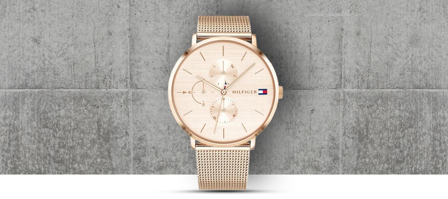  Shop Authentic Tommy Hilfiger Jenna Quartz Rose Gold Dial Rose Gold Mesh Bracelet Watch For Women - 1781944 - Luxxuri