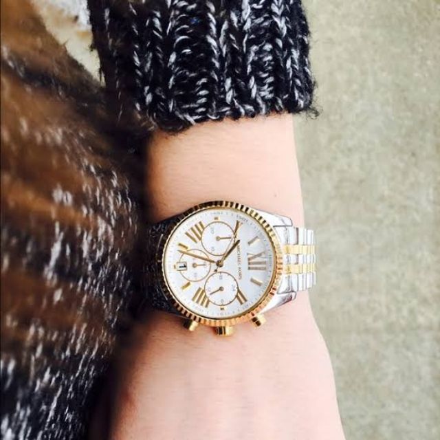  Shop Authentic Michael Kors Lexington Silver Dial Two Tone Steel Strap Watch for Women - MK5955 - Luxxuri