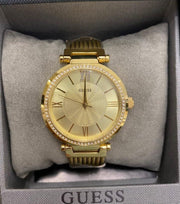  Shop Authentic Guess Soho Champagne Dial Stainless Steel Mesh Bracelet Watch For Women - W0638L2 - Luxxuri