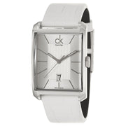  Shop Authentic Calvin Klein Window White Dial White Leather Strap Watch for Men - K2M21120 - Luxxuri