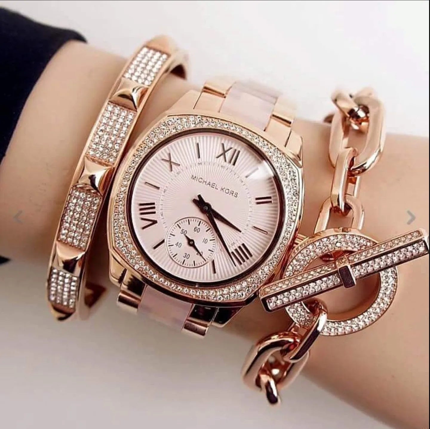  Shop Authentic Michael Kors Bryn Rose Gold Dial Two Tone Steel Strap Watch for Women - MK6135 - Luxxuri