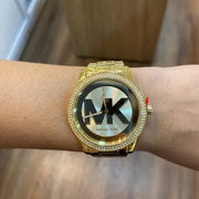  Shop Authentic Michael Kors Tibby Three Hand Gold Dial Gold Steel Strap Watch For Women - MK6879 - Luxxuri