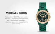  Shop Authentic Michael Kors Runway Chronograph Green Dial Green Steel Strap Watch for Women - MK7422 - Luxxuri
