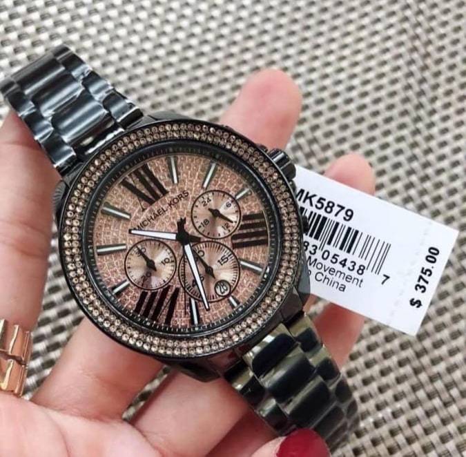  Shop Authentic Michael Kors Wren Chronograph Gold Diamonds Dial Black Steel Strap Watch for Women - MK5879 - Luxxuri