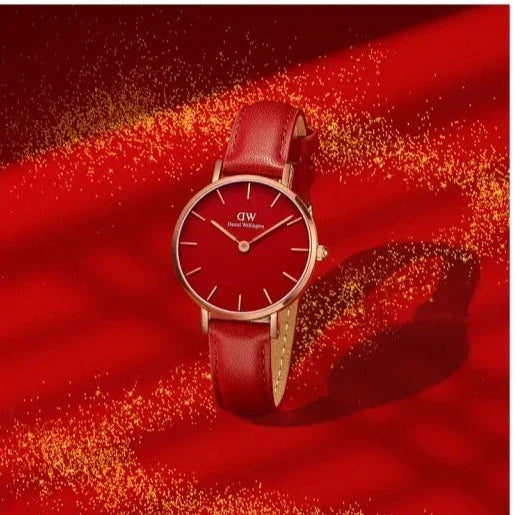  Shop Authentic Daniel Wellington Petite Red Dial Red Leather Strap Watch For Women - DW00100405 - Luxxuri
