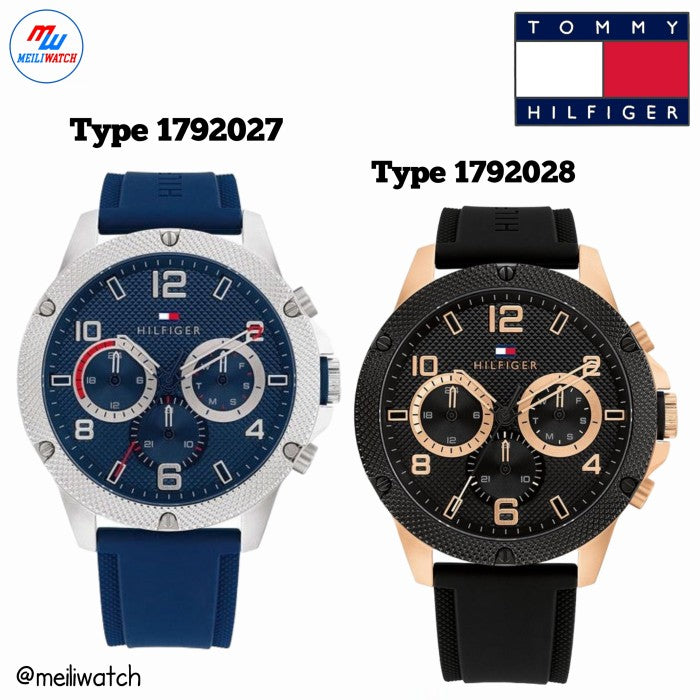  Shop Authentic Tommy Hilfiger Blaze Multifunction Black Dial Black Rubber Strap Watch For Men - 1792028 - Luxxuri