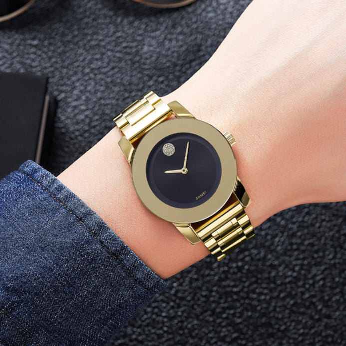  Shop Authentic Movado Bold Black Dial Gold Steel Strap Unisex Watch - 3600397 - Luxxuri