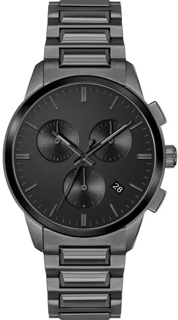  Shop Authentic Hugo Boss Dapper Chronograph Black Dial Black Steel Strap Watch For Men - 1513929 - Luxxuri