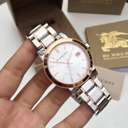  Shop Authentic Burberry The City White Dial Two Tone Steel Strap Watch for Women - BU9006 - Luxxuri