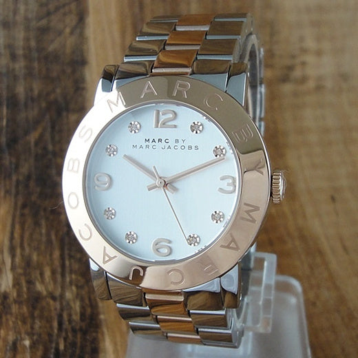  Shop Authentic Marc Jacobs Amy Silver Dial Two Tone Steel Strap Watch for Women - MBM3194 - Luxxuri