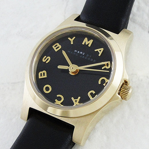  Shop Authentic Marc Jacobs Henry Dinky Black Dial Black Leather Strap Watch for Women - MBM1240 - Luxxuri
