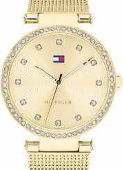  Shop Authentic Tommy Hilfiger Lynn Quartz Gold Dial Gold Mesh Bracelet Watch For Women - 1781864 - Luxxuri