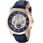  Shop Authentic Fossil Grant Automatic Blue Dial Blue Leather Strap Watch for Men - ME3029 - Luxxuri