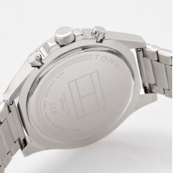  Shop Authentic Tommy Hilfiger Larson Multifunction Black Dial Silver Steel Strap Watch For Men - 1791916 - Luxxuri