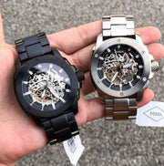  Shop Authentic Fossil Modern Machine Automatic Silver Dial Silver Steel Strap Watch for Men - ME3081 - Luxxuri